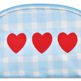 Iscream Gingham Hearts Oval Cosmetic Bag