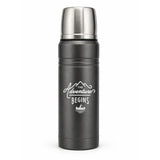 The Adventure Begins Stainless Steel Bottle - Dark Grey