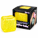 Sugah-Mals Glitter Cube - Yellow Sparkle Squishy Toy by Moosh