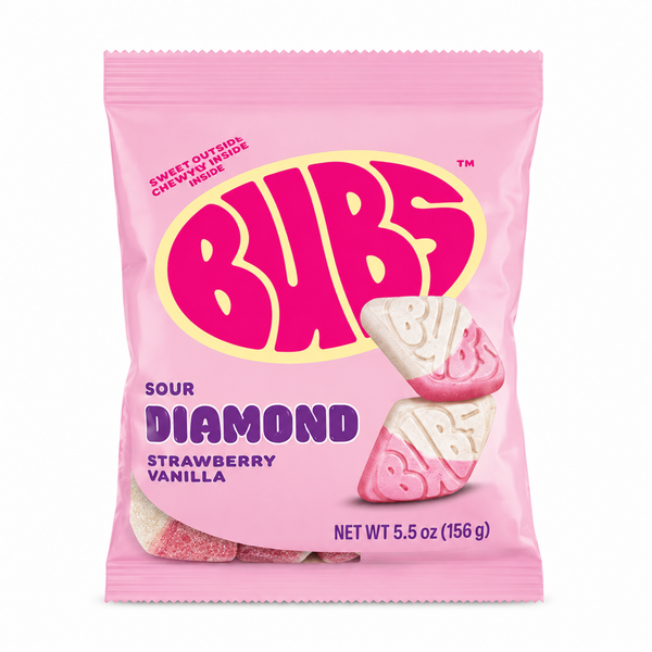 Bu7bs BUBS Sour Diamond Strawberry Vanilla Candy | Sugar Chic